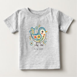 Camiseta Floral Bebé Blue Bird