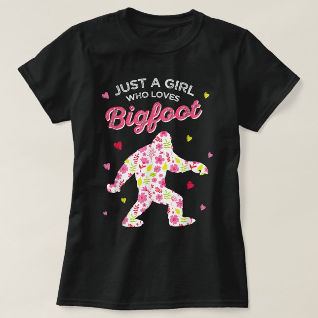 Camiseta Floral Bigfoot Lover Girl Design (Diseño del anverso)