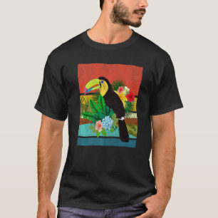 Camiseta Floral Bird Tropical Animal Rainforest Retro Touc