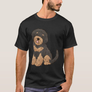 Camiseta Floral Black And Tan Aussiedoodle Avers Aussie Do