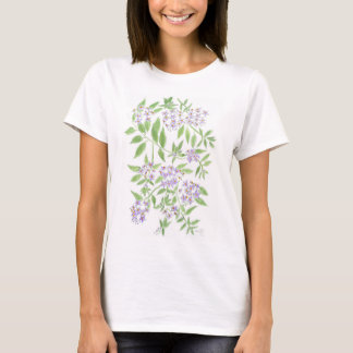 Camiseta floral blanca de las mujeres
