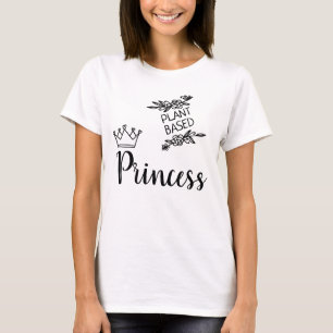 Camiseta Floral blanca vegetal de la princesa vegana con co