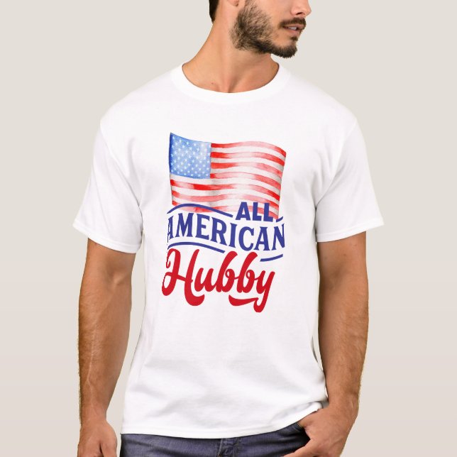 Camiseta Floral blanca y azul Todo el Hubby Americano (Anverso)