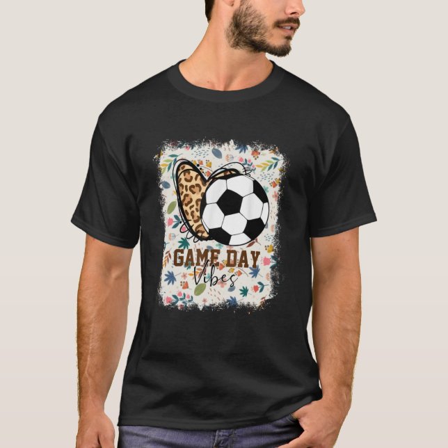 Camiseta Floral Bleached Soccer Game Day Vibes Soccer Mom (Anverso)