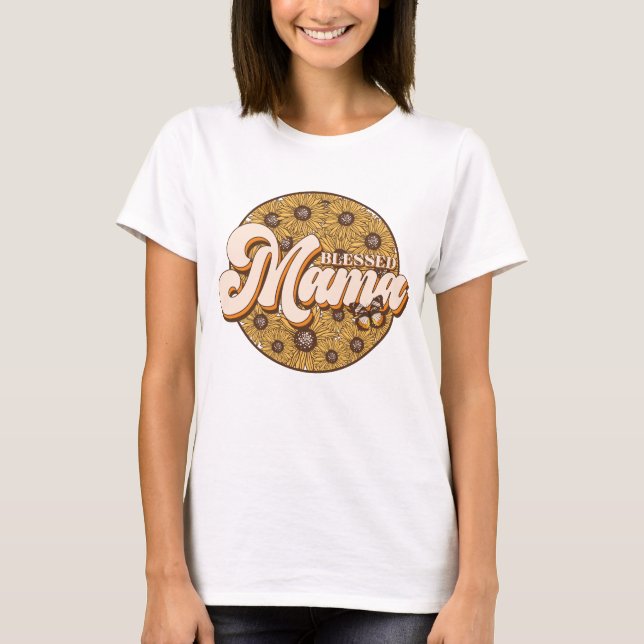 Camiseta Floral Blessed Mama (Anverso)