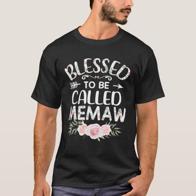 Camiseta Floral Blessed to Be Called Memaw Mothers Day Wome (Anverso)