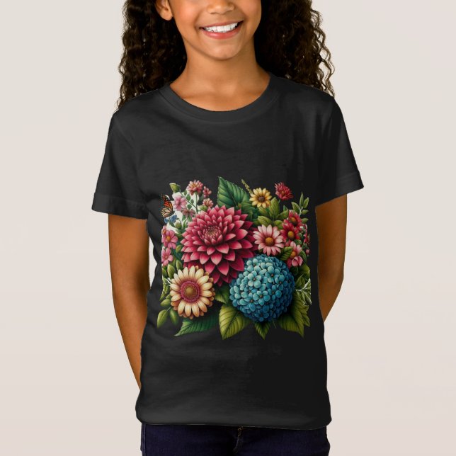 Camiseta Floral Bliss - Mujeres de inspiración natural vibr (Anverso)