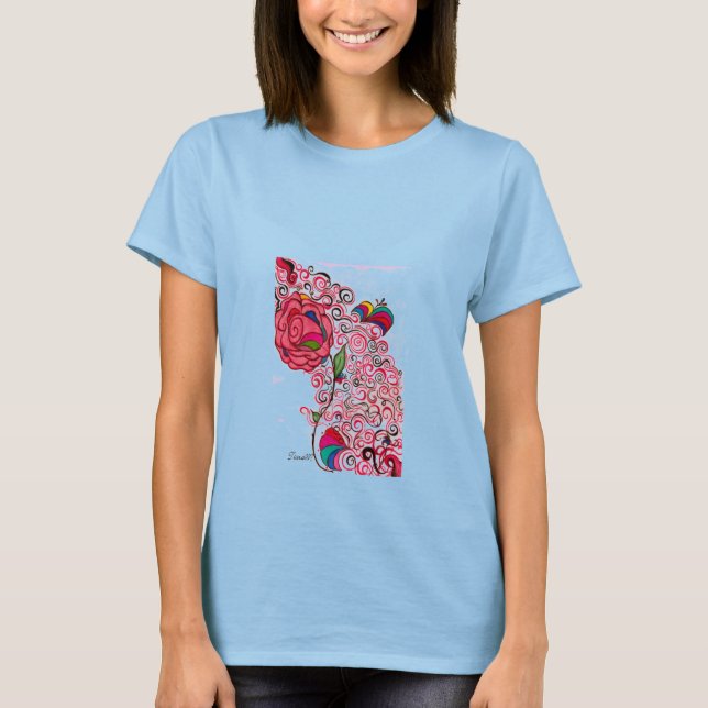 Camiseta Floral Bliss Women's Ringer T-Shirt (Anverso)