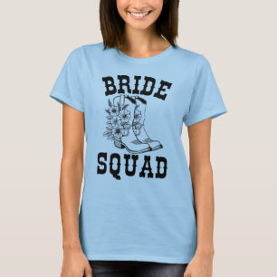 Camiseta Floral Boots Bride Squad