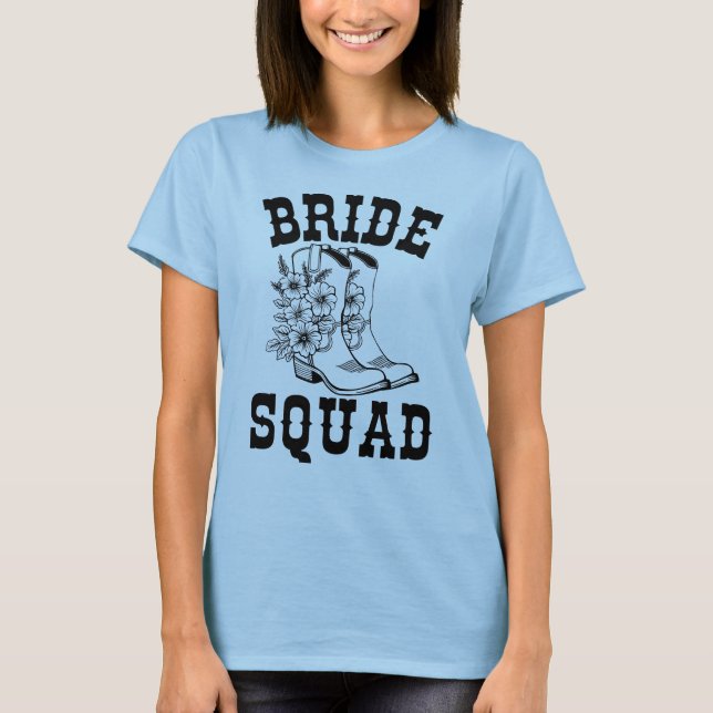 Camiseta Floral Boots Bride Squad (Anverso)