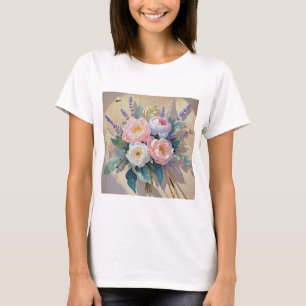 Camiseta Floral Bouquet peonies lavender