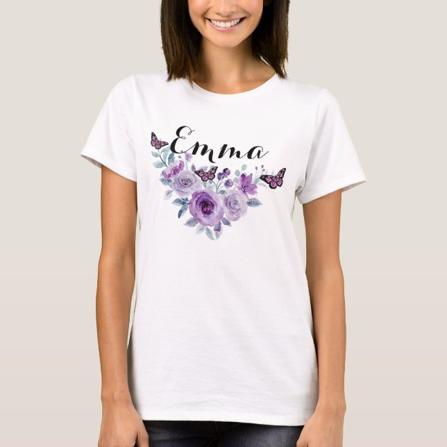 Camiseta Floral bouquet purple garden (Anverso)