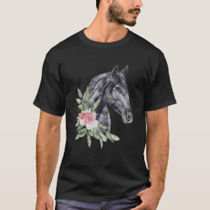 Camiseta Floral Caballo salvaje Mustangs Espíritu animal Vi