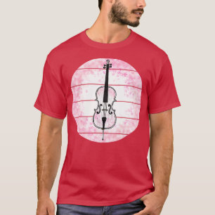 Camiseta Floral Cello japonesa de cerezo floral música cell