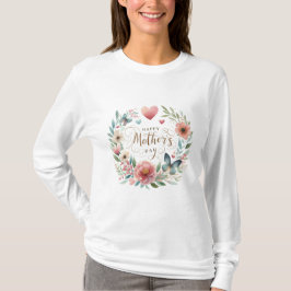 Camiseta Floral con mariposa feliz día de la madre