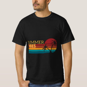 Camiseta floral con vibraciones retro de verano mo