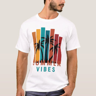 Camiseta floral con vibraciones retro de verano mo