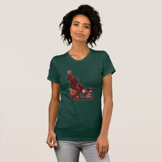 Camiseta floral Crimson y Verde azulada Idaho