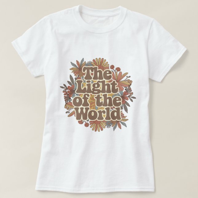Camiseta Floral cristiana la luz del mundo (Diseño del anverso)