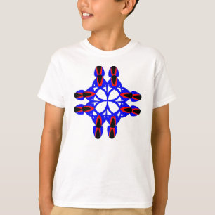 Camiseta Floral Cross Blue Abstract Kids Tee