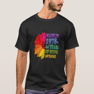 Camiseta Floral De 44 Años Impresionante Desde 1978 Regalos