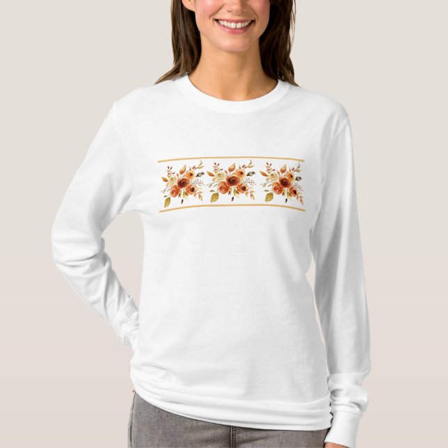 Camiseta floral de acuarela de otoño (Anverso)