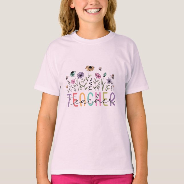 Camiseta floral de agradecimiento a maestros Boho  (Anverso)
