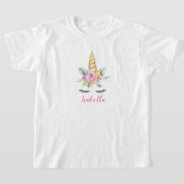 Camiseta Floral de agua unicornio personalizada