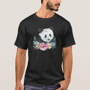 Camiseta Floral de animales salvajes Panda Pand
