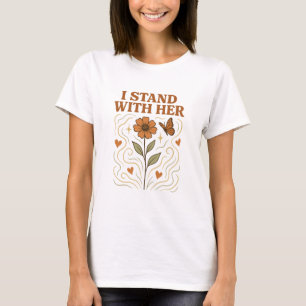 Camiseta floral de apoyo feminista Me pongo de su 