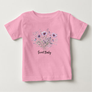 Camiseta floral de bebé dulce
