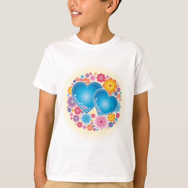 Camiseta Floral de Blue Hearts (Anverso)