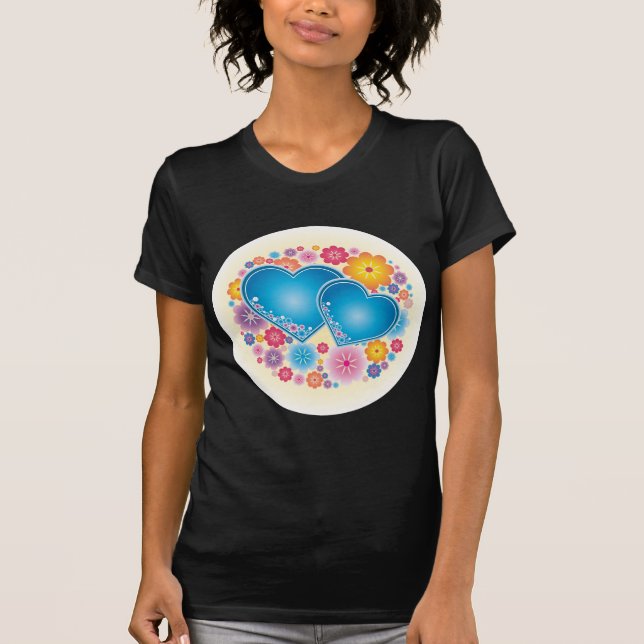 Camiseta Floral de Blue Hearts (Anverso)
