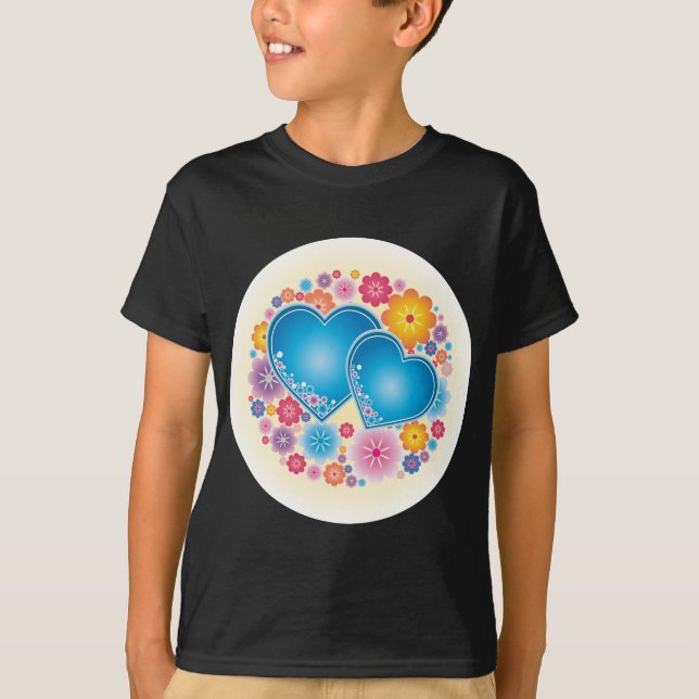 Camiseta Floral de Blue Hearts (Anverso)