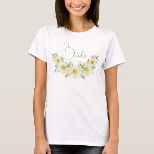 Camiseta Floral de Bodas 'Novia' con Margaritas
