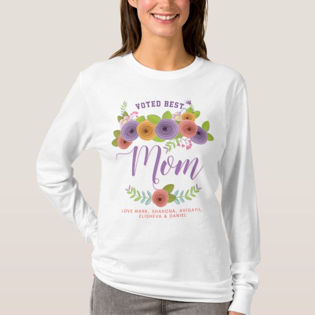 Camiseta Floral de Bonito votó el mejor día de madre (Anverso)