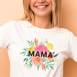 Camiseta Floral de color de agua de bonito MAMA Mom