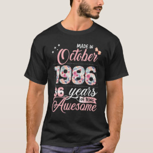 Camiseta Floral De Cumpleaños Para Mujeres Nacidas En Octub