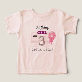Camiseta floral de cumpleaños para niña de 3 años