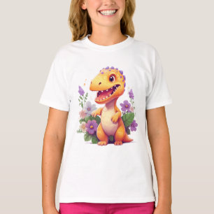 Camiseta floral de dinosaurio - Adorable amante de