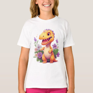 Camiseta floral de dinosaurio - Adorable amante de
