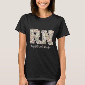 Camiseta Floral de Enfermera Registrada RN – Monad