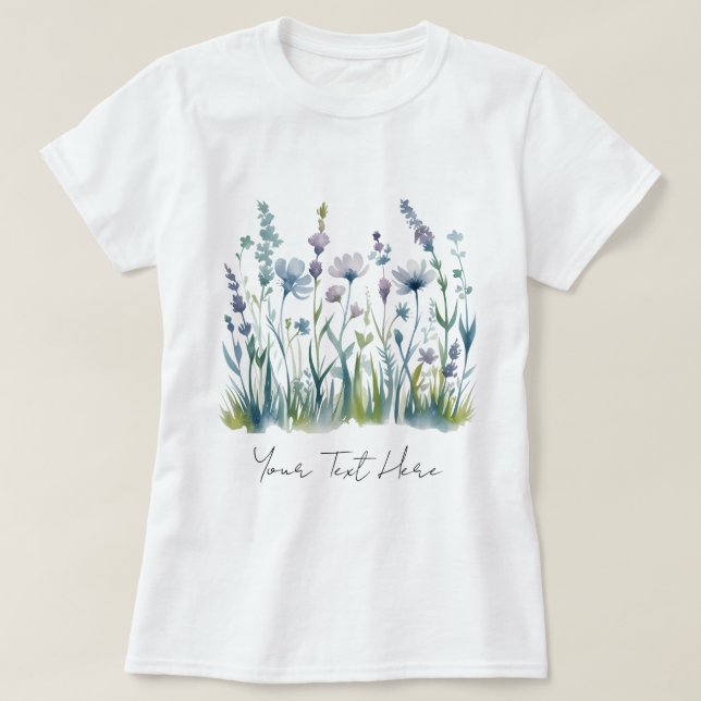 Camiseta Floral de flores silvestres personalizada moderna (Diseño del anverso)