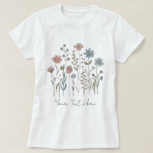 Camiseta Floral de flores silvestres personalizada moderna
