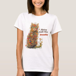 Camiseta Floral de Gato 'La Naturaleza los Hizo He