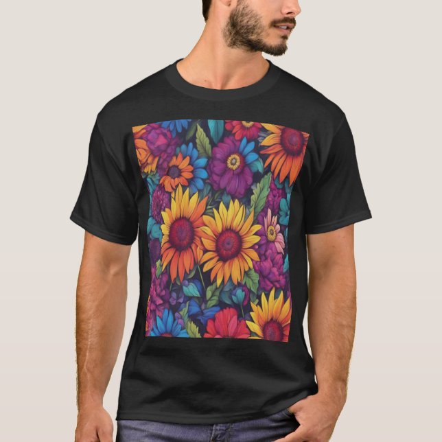 Camiseta Floral de girasol #212 - (Anverso)