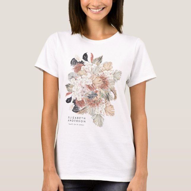 Camiseta Floral de gramaje azul azul Pure Pampas Blanco pre (Anverso)