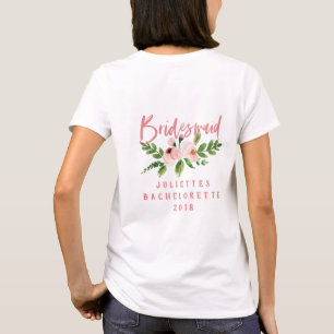 Camiseta floral de la acuarela de la dama de honor
