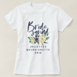Camiseta floral de la acuarela del pelotón de la<br><div class="desc">Camiseta floral del regalo de la luna de miel del boda del pelotón de la novia de la acuarela. El regalo perfecto para su grandad del gran del sobrino de la sobrina del hijo de la hija del tío de la tía del papá de la mamá del hermano de la...</div>