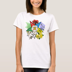 Camiseta floral de la estrella del este